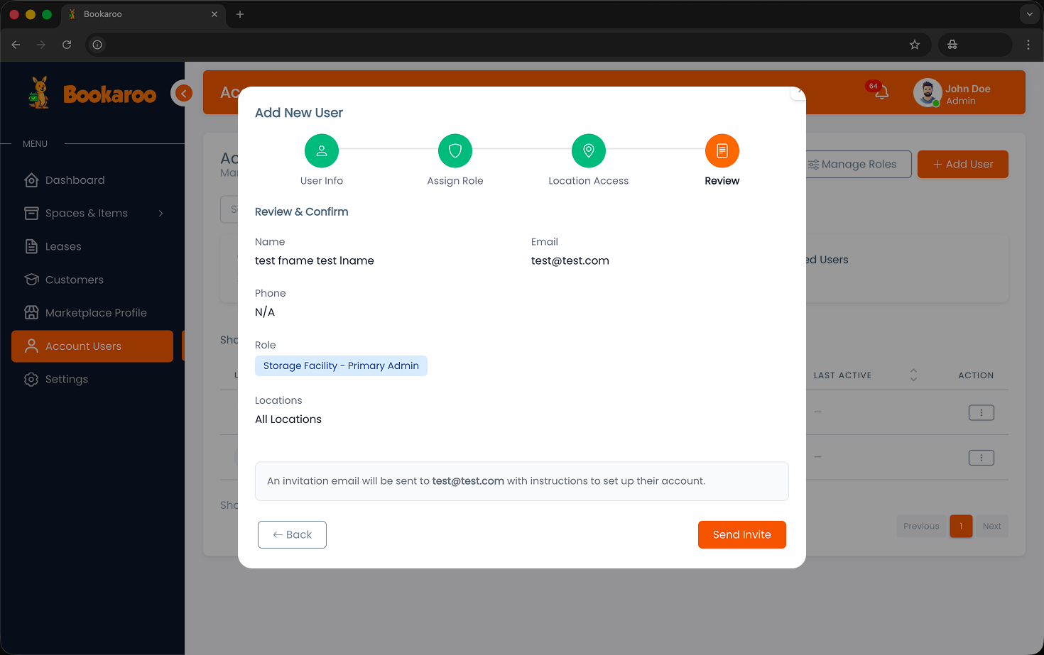 Review and invite